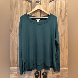 Athleta Coaster Luxe Recover Sweatshirt Dark Green XL